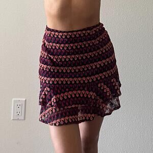 Orange and Blue Mini Skirt